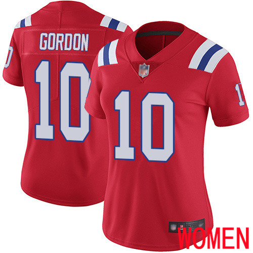 New England Patriots Football #10 Vapor Limited Red Women Josh Gordon Alternate NFL Jersey->new england patriots->NFL Jersey